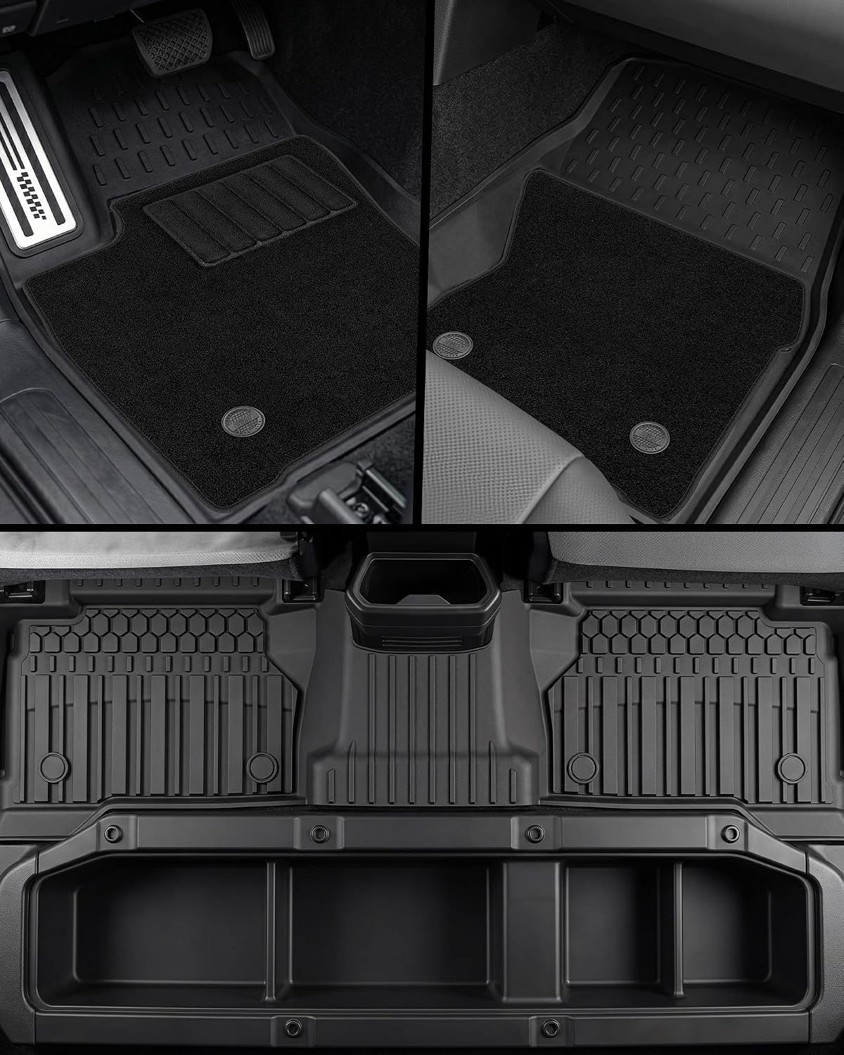 3W Floor Mats&Carpet for Toyota Tacoma 2024-2026 Double Cab Auto Tran(Not Fit Hybrid & XtraCab) with Metal Pedals, TPE All Weather Custom Fit Floor Liner for Tacoma TRD/SR/SR5/limited Car Liners.