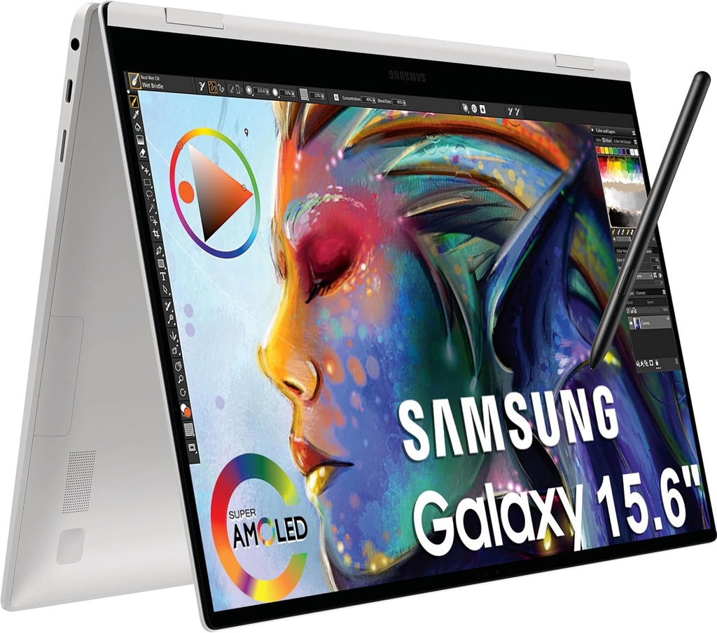 Samsung Galaxy Book Pro 360 2-in-1 Laptop w/ S Pen (15.6' FHD AMOLED Touchscreen, Intel 12-Core i7-1260P, 16GB RAM, 1TB SSD) for Professionals, Fingerprint, Backlit, Wi-Fi 6E, Win 11 Pro, NP950QED