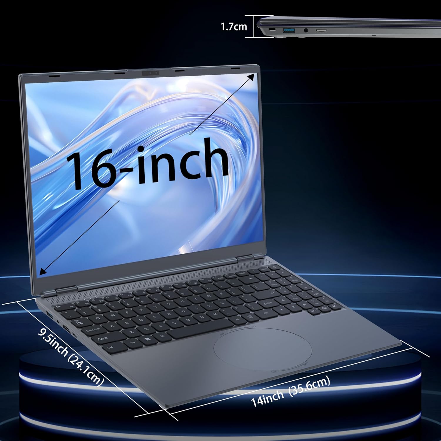 16' Touch Screen Laptop, i3-8109U, 32GB RAM, 512GB SSD, RGB Backlit Keyboard, Face & Fingerprint Recognition, 180 Degree Opening and Closing, Win 11 Pro(32GB RAM | 512GB SSD)