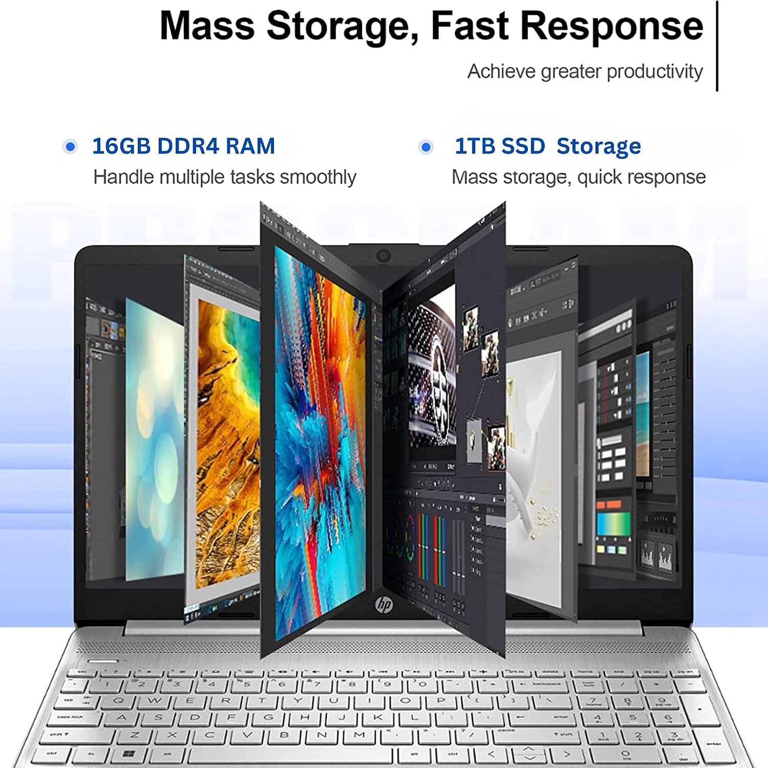 HP Pavilion 15.6' HD Touchscreen Anti-Glare Laptop, 32GB RAM, 1TB SSD Storage, Intel Core Processor up to 4.4GHz, Up to 11 Hours Long Battery Life, Type-C, HDMI, Windows 11 Home, Silver