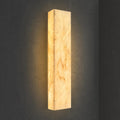 Alabaster Wall Sconces Natural Marble Bathroom Vanity Wall Light Fixture 15.7' Long Marble Wall Sconce Square Alabaster Stone Wall Mount Light Warm Light for Living Room Bedroom Hallway Stairs