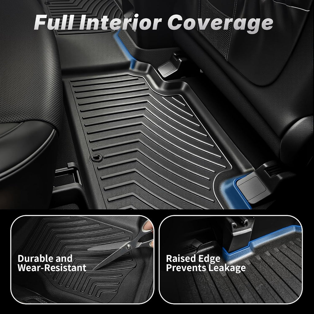 OEDRO Floor Mats & Trunk Mat with Backrest Mat Fit for Honda Pilot 2026 2025-2023,Custom Fit TPE All Weather Floor Liners, Back Seat Protector Accessories