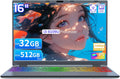 16' Touch Screen Laptop, i3-8109U, 32GB RAM, 512GB SSD, RGB Backlit Keyboard, Face & Fingerprint Recognition, 180 Degree Opening and Closing, Win 11 Pro(32GB RAM | 512GB SSD)