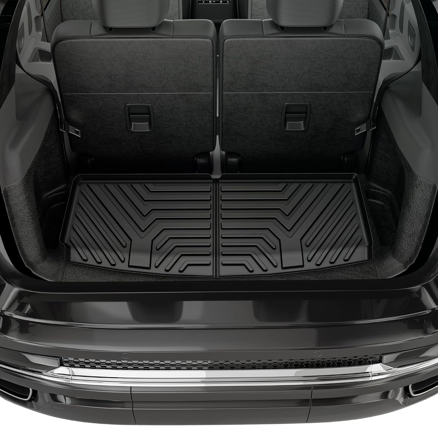 YITAMOTOR Floor Mats for Chrysler Pacifica 2017-2026 7/8 Passenger (No Hybrid) & Voyager 2020-2026, Custom Fit All Weather Anti-Slip TPE Rubber Automotive Accessories, 3 Row & Cargo Liner Set, Black