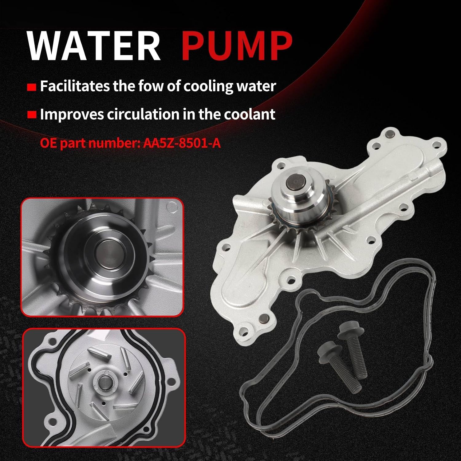 Engine Timing Chain Kit Water Pump Fit for Ford Flex Taurus Edge 2007-2010 3.5L | Autodevil Engine Time for MKX MKS MKT MKZ 07-10 3.5L for Mazda 6 CX-9 08-11 3.7L Car Replacement Part Set Replace AT4Z-6268-C