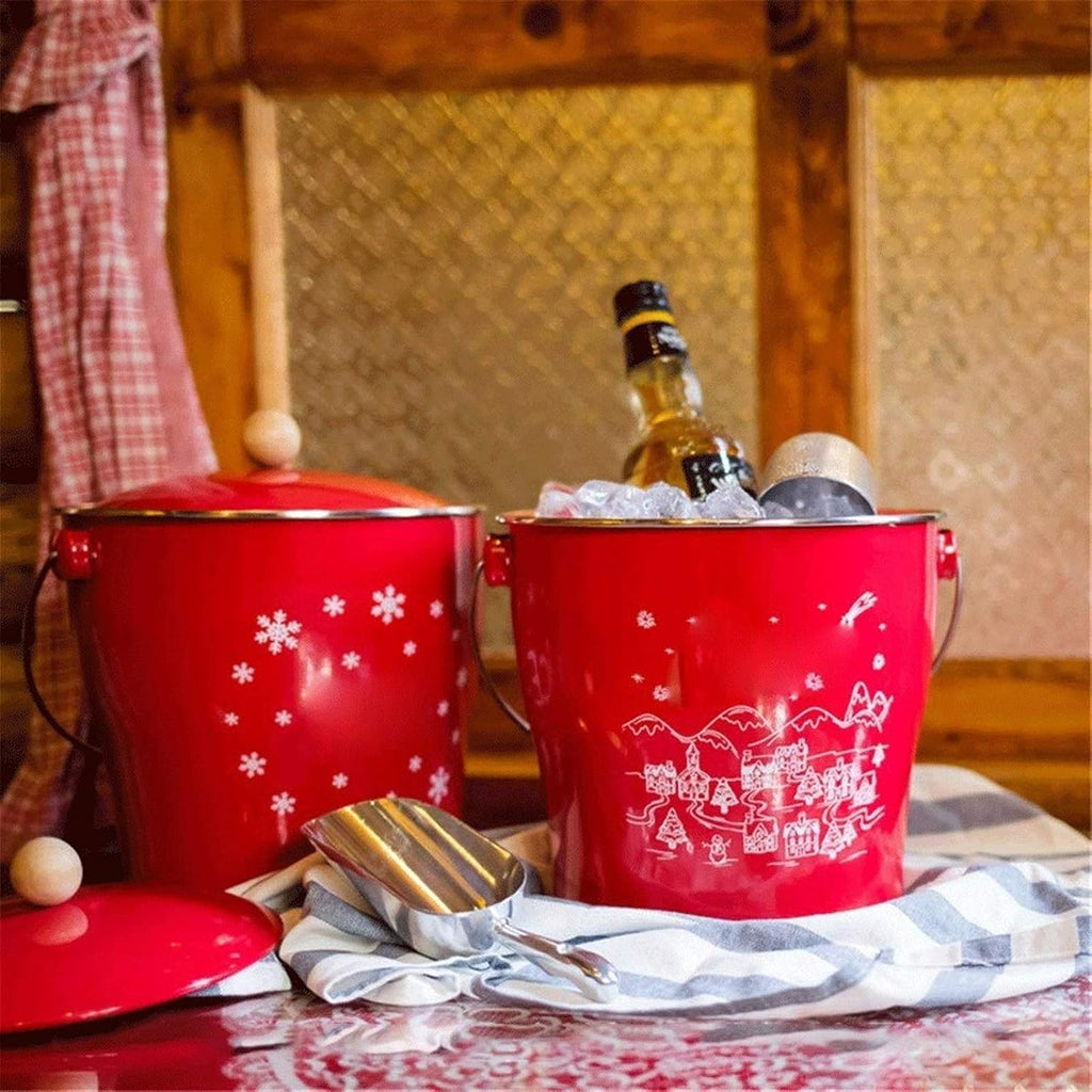 ice bucket, Ice Bucket Red Stainless Steel Dry Beer Layered Storage Bucket ChampagneStainless Steel Sleek Design