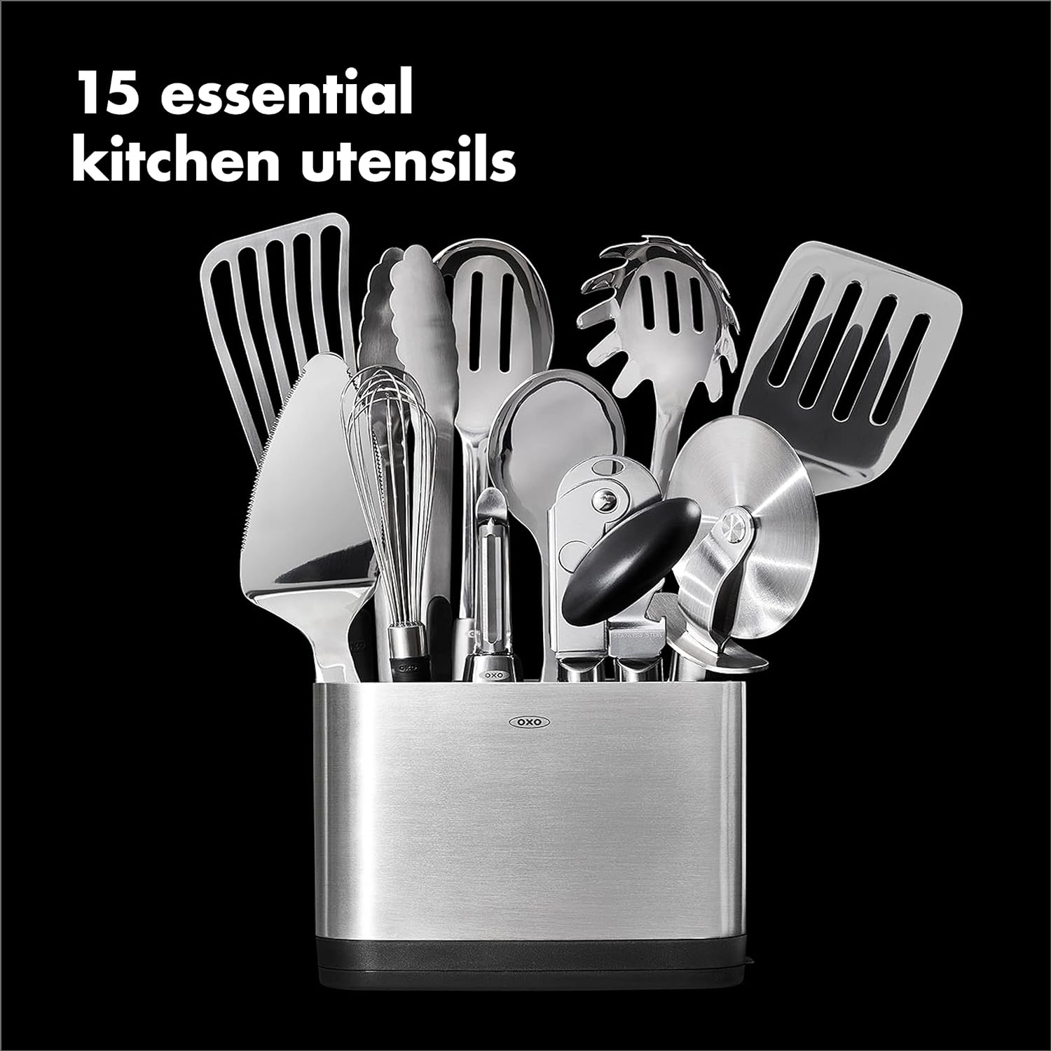 OXO Steel Piece Utensil Set, 15 PC, Stainless Steel