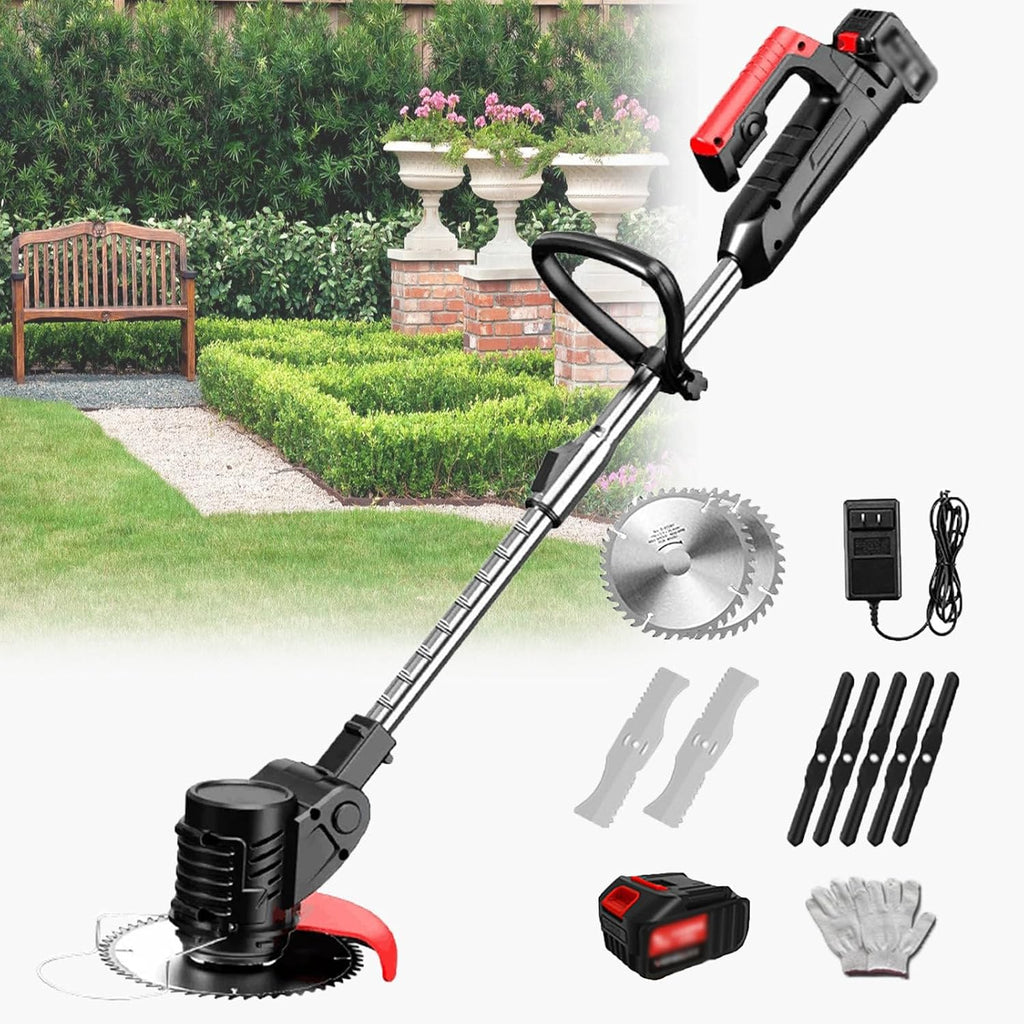 Handheld Electric Lawn Mower Portable Lawn Mowing Tool for Agriculture Household Cordless Weeder Garden Mowing Tool Lawn Brusher,24V/2.0Ah
