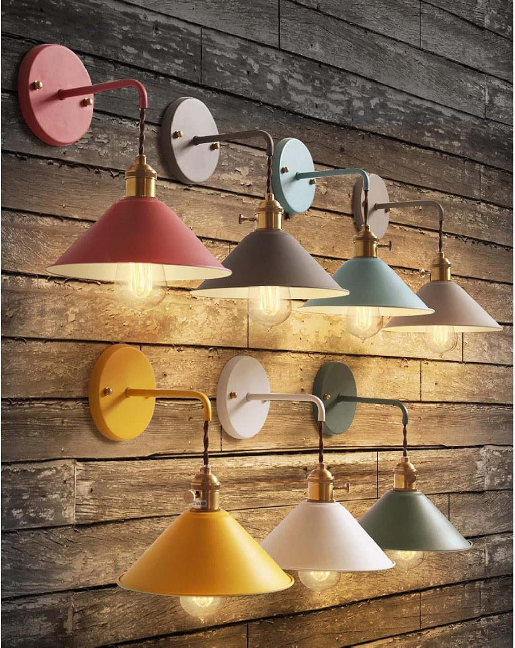 Nordic Wall Sconce Lamps, E26 Edison Macaron Wall Fixture, Copper Wall Mounted Spotlights with Frosted Paint Body for Bedroom and Bathroom Vanity