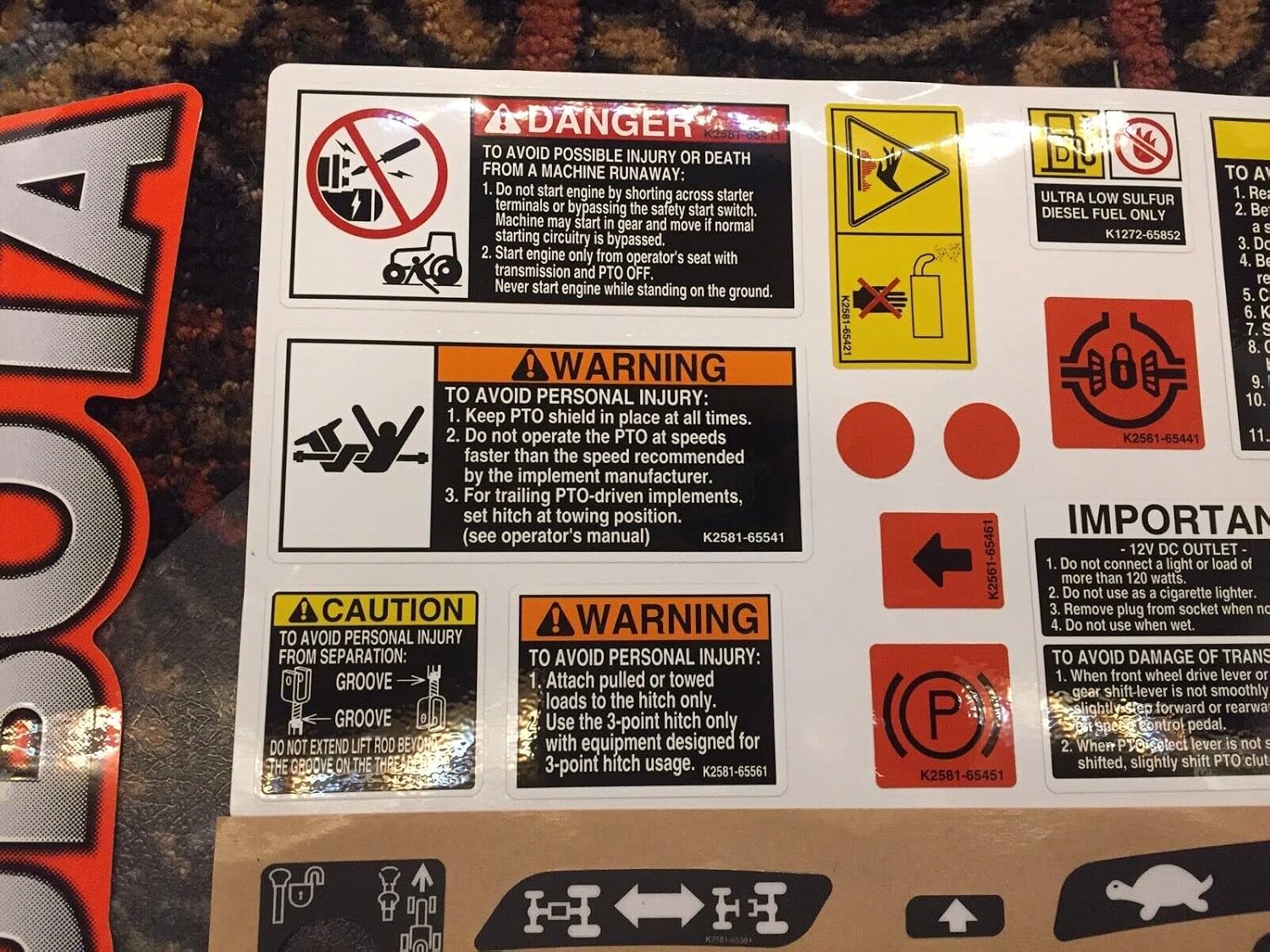 Decal Kit Tractor Decals Sticker Full Set *Restore +Applicator Tool OEM Compatible with Kubota BX 2350 Tractor BX