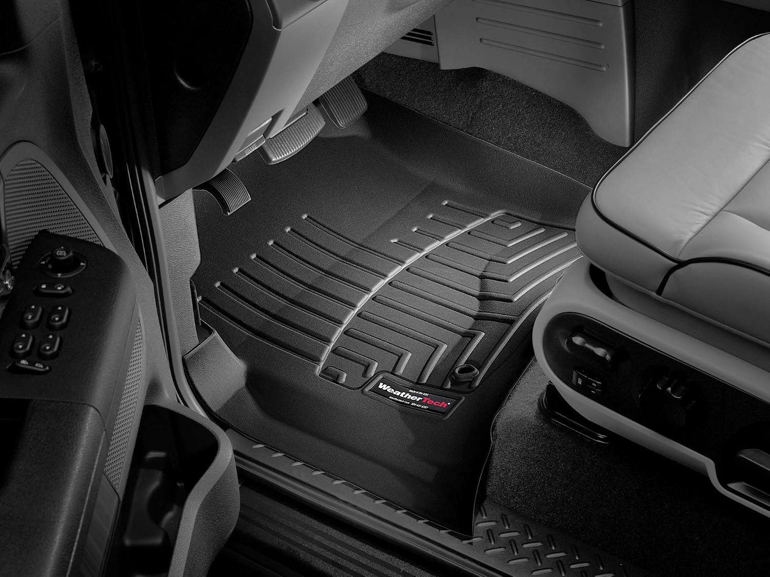WeatherTech Custom Fit FloorLiners for Ford F-150, F-150, F-150-1st Row (440051), Black
