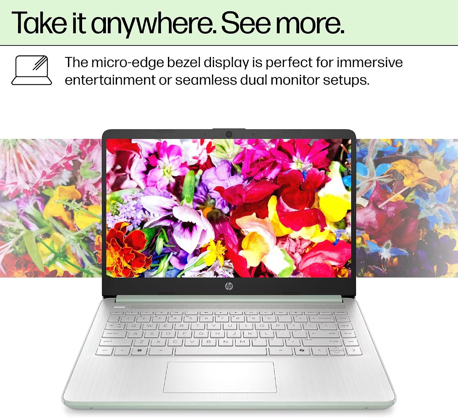 HP Ultrabook 14 Laptop Computer Business Study & Home 2025, Lifetime MS Office + Windows 11 Pro, Quad-Core Intel CPU, 8GB RAM & 628GB Storage (128GB UFS+500GB Ext), Wi-Fi 6, HubxcelAccessory, Geeen