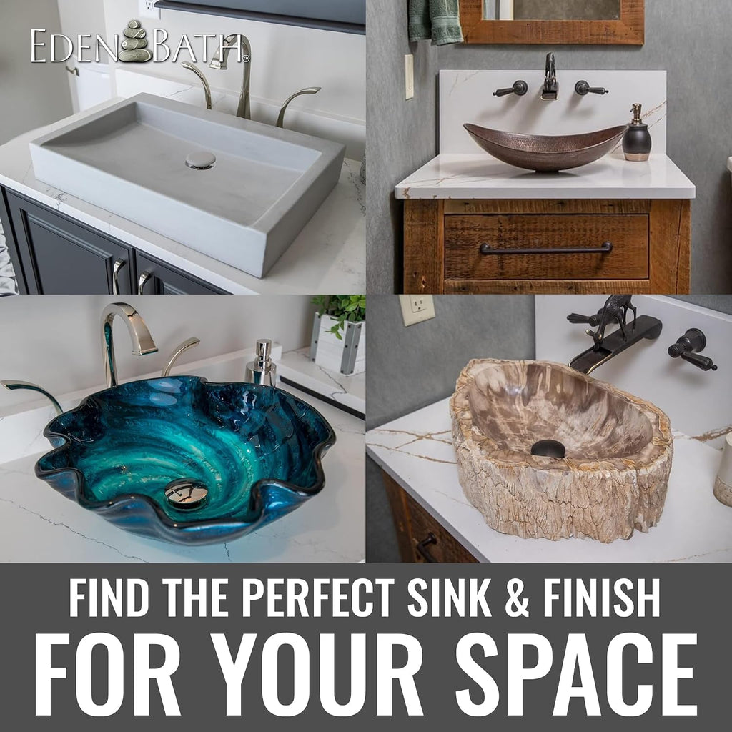 Eden Bath Round Infinity Pool Vessel Sink, Honed Black Lava Stone - Stylish Bathroom Sink