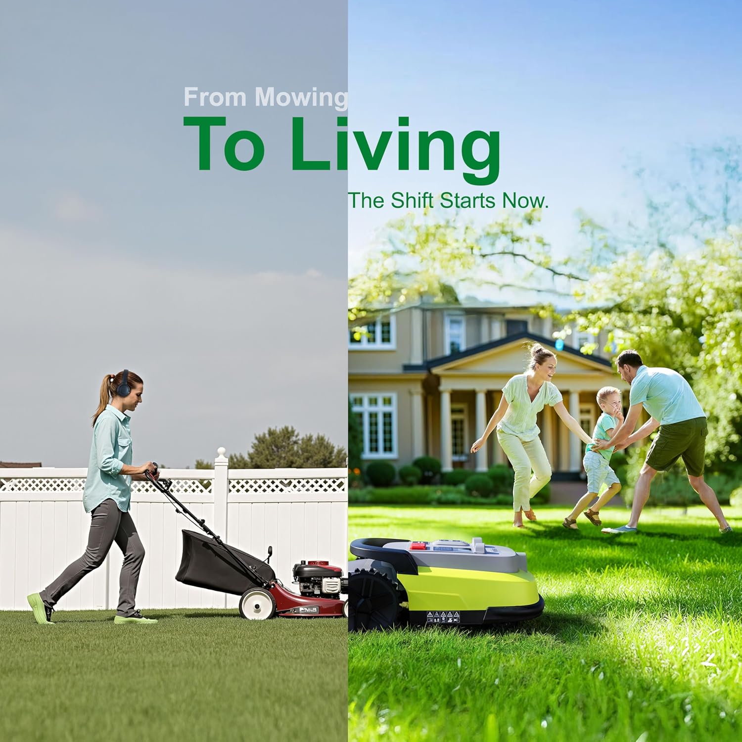 Robot Lawn Mower, RTK+AI Vision Robot Mower for Accurate Navigation & Obstacle Avoidance, No Perimeter Wire, Smart APP Control, Automatic Grass Cutting for Large Lawns, 55% Slopes, 52dB Quiet