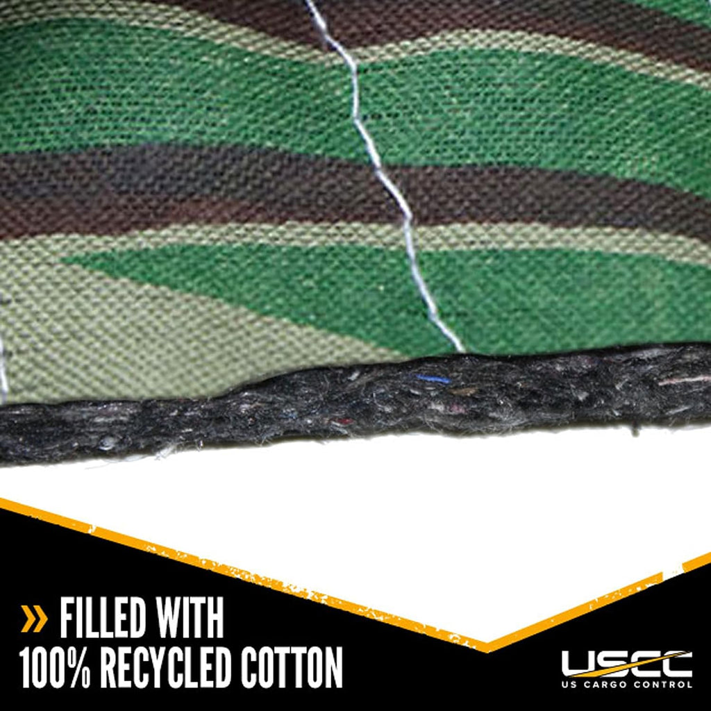 US Cargo Control 65 lb/dozen, 80'x72' Large Heavy Duty Moving Blanket, MBCAMO Camo, 4-pack