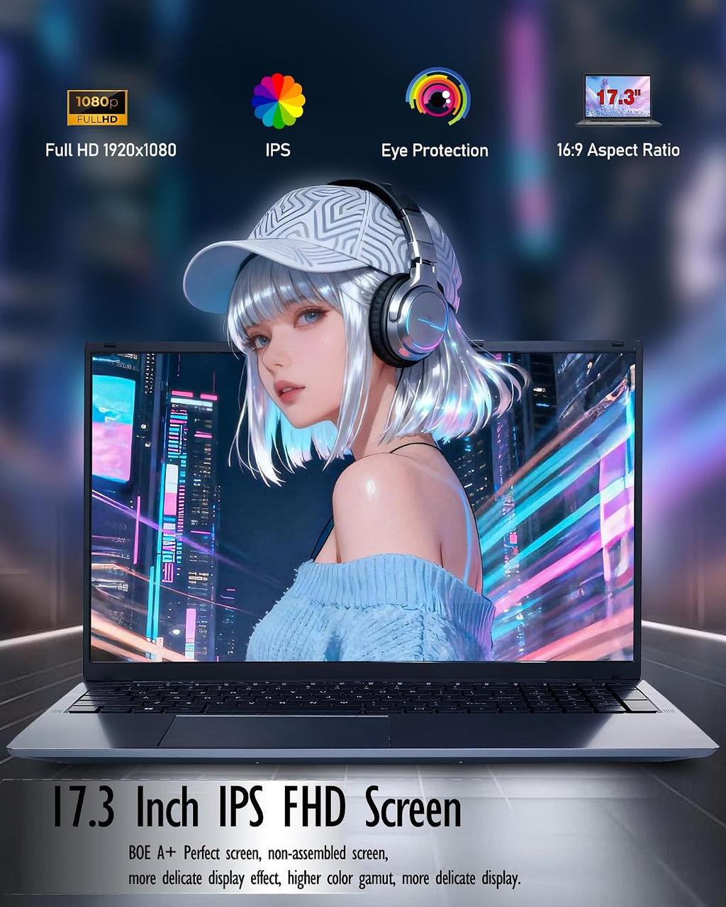 17 Inch Laptop with 3500U, 8GB RAM, 512GB SSD, FHD IPS Display, Backlit Keyboard, Webcam,RJ45, Dual Wi-Fi, Bluetooth 5.0, HDMI, USB 3.0, Type-C