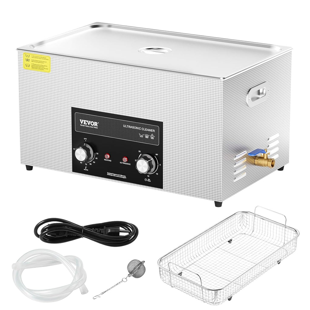 VEVOR 22L Sonic Cleaner with Heater Timer & Basket, Professional Digital Sonic Cavitation Machine, 480W Cleaning Machine for Lab Tools, Metal Parts, Carburetor, Brass, Auto Parts, Engine Parts