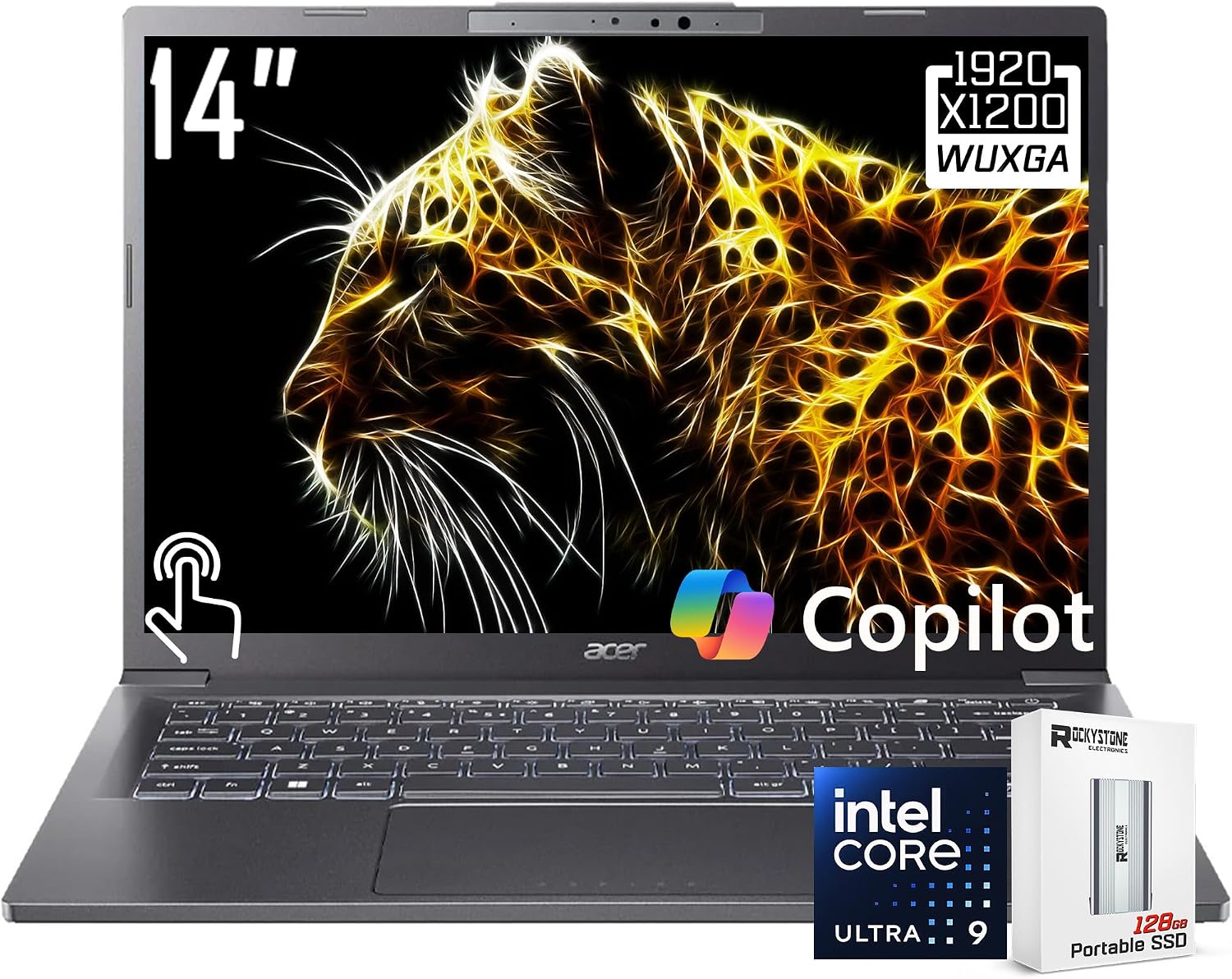 acer Aspire 14' AI Copilot+ PC WUXGA Touchscreen Laptop, Intel 8-core Ultra 9 288V (Up to 48 Tops), Intel ARC 140V, 32GB LPDDR5X, 1TB SSD, Wi-Fi 6E, FHD Webcam, W/128GB PSD&Stylus, Win11 Home