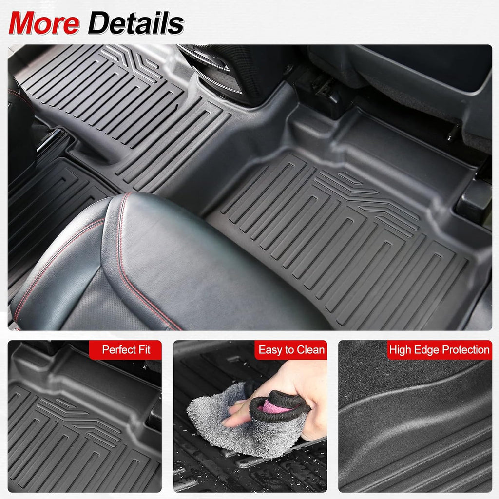 Floor Mats for 2020-2025 2026 Ford Explorer 7 seat Accessories, Cargo Mat with Backrest Mat All Weather TPE Waterproof for Ford Explorer 7 Passenger Bench Seat ST Accessories 2025 2024 2023