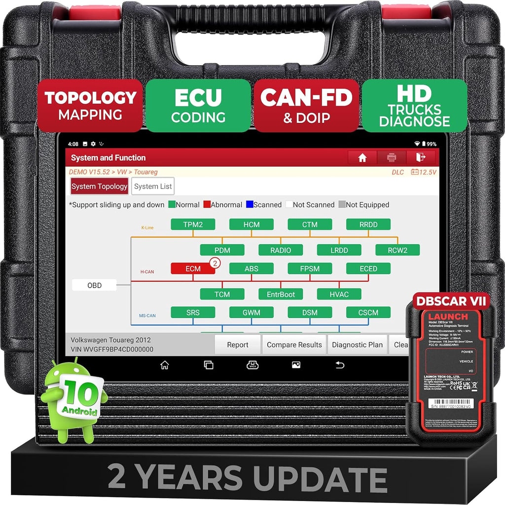 LAUNCH X431 PRO3 (V+) V5.0 Scanner, 2026 Upgrade All-in-One Bidirectional Scan Tool, Topology Map, Scan HD Trucks, DBSCar VII VCI, 55+ Services&Online Coding, All System,CANFD&DOIP, 2-Year Free Update