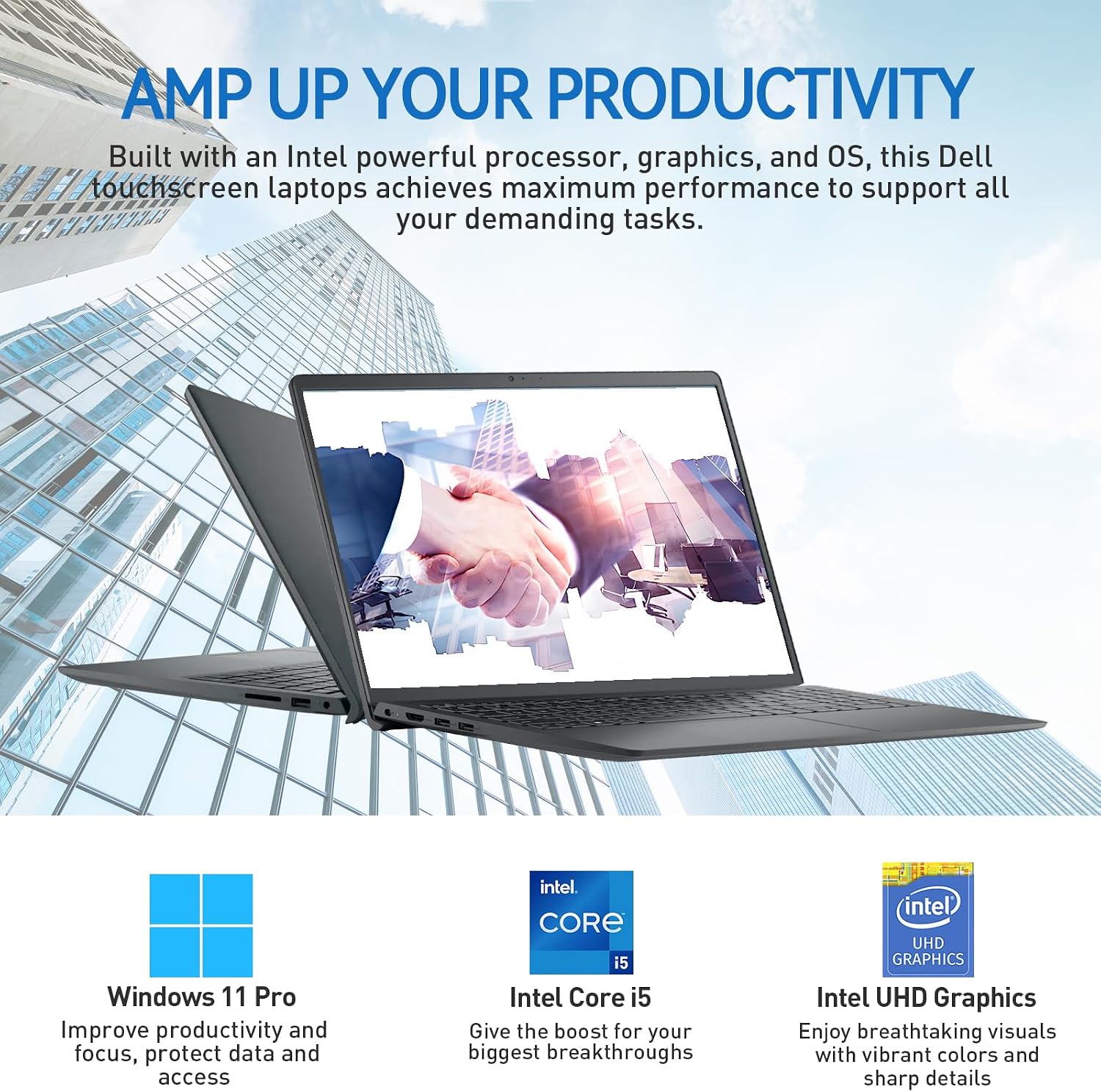 Dell Inspiron 15 3000 Touchscreen Laptop Computer, 15.6' FHD IPS Touch Screen Business Laptop PC, 13th Gen Intel Core i5 (10-Cores), Windows 11 Pro | 10-Key | 16GB RAM 512GB SSD