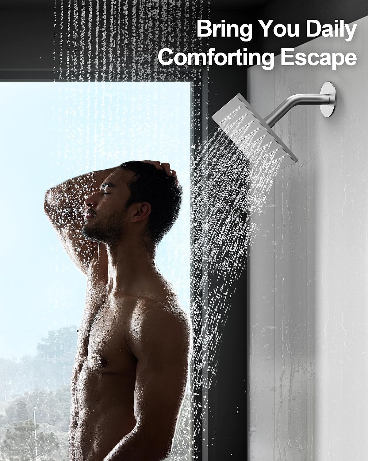 Thermostatic Shower System, 12 Inch Dual Rainfall Shower Heads for Ceilling & Wall Mounted with Handheld Sprayer, Brushed Nickel