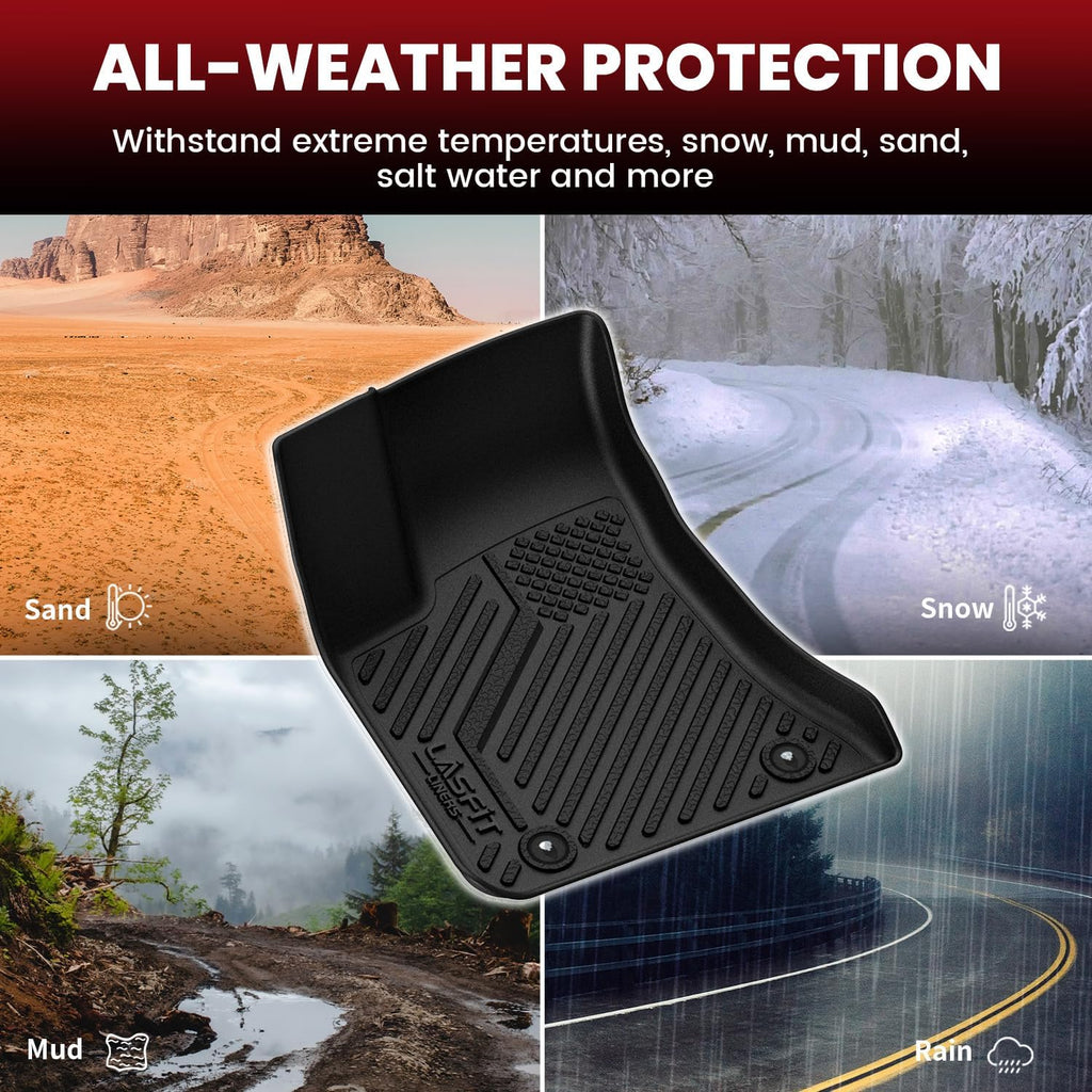 LASFIT Floor Mats & Trunk Mat for Dodge Charger 2011-2023 RWD, for Chrysler 300 2011-2023 RWD Without Subwoofer, All Weather TPE Custom Fit Car Mats Floor Liners Cargo Liner Cargo Mat Black