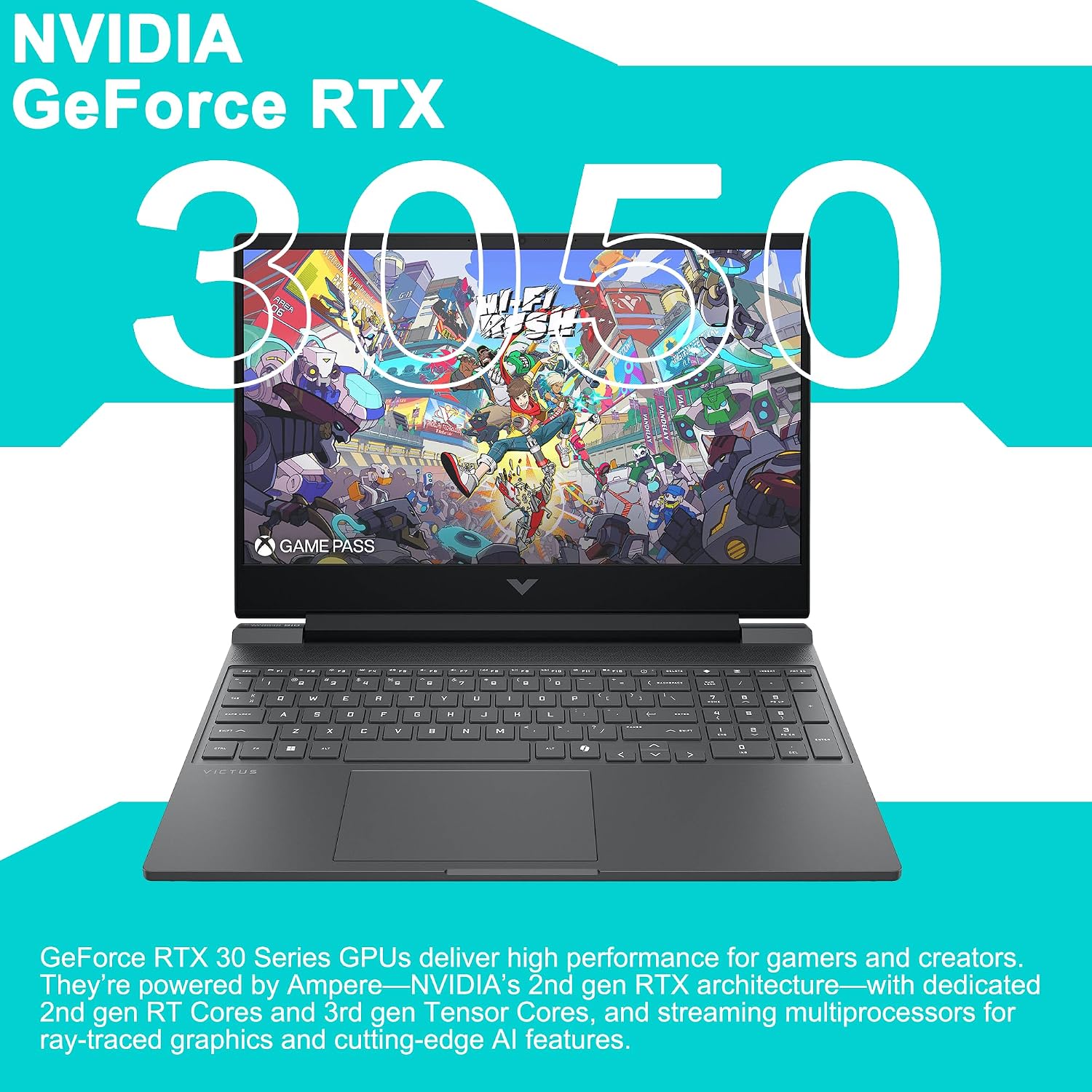 HP Victus 15 Gaming Laptop 15.6' FHD IPS 144Hz Intel 8-core i5-13420H (>i7-12650H) 16GB DDR4 2TB SSD GeForce RTX 3050 Backlit USB-C DTS:X Ultra Wi-Fi6 Win11Pro ICP Hub