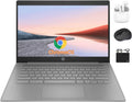 HP Chromebook 14' HD Flagship Laptop for Student Business, Quad-Core Celeron N4120 Processor, 4GB RAM, 192GB Storage (64GB eMMC + 128GB Card), Webcam, WiFi, Long Battery, Chrome OS+HubxcelAccessory