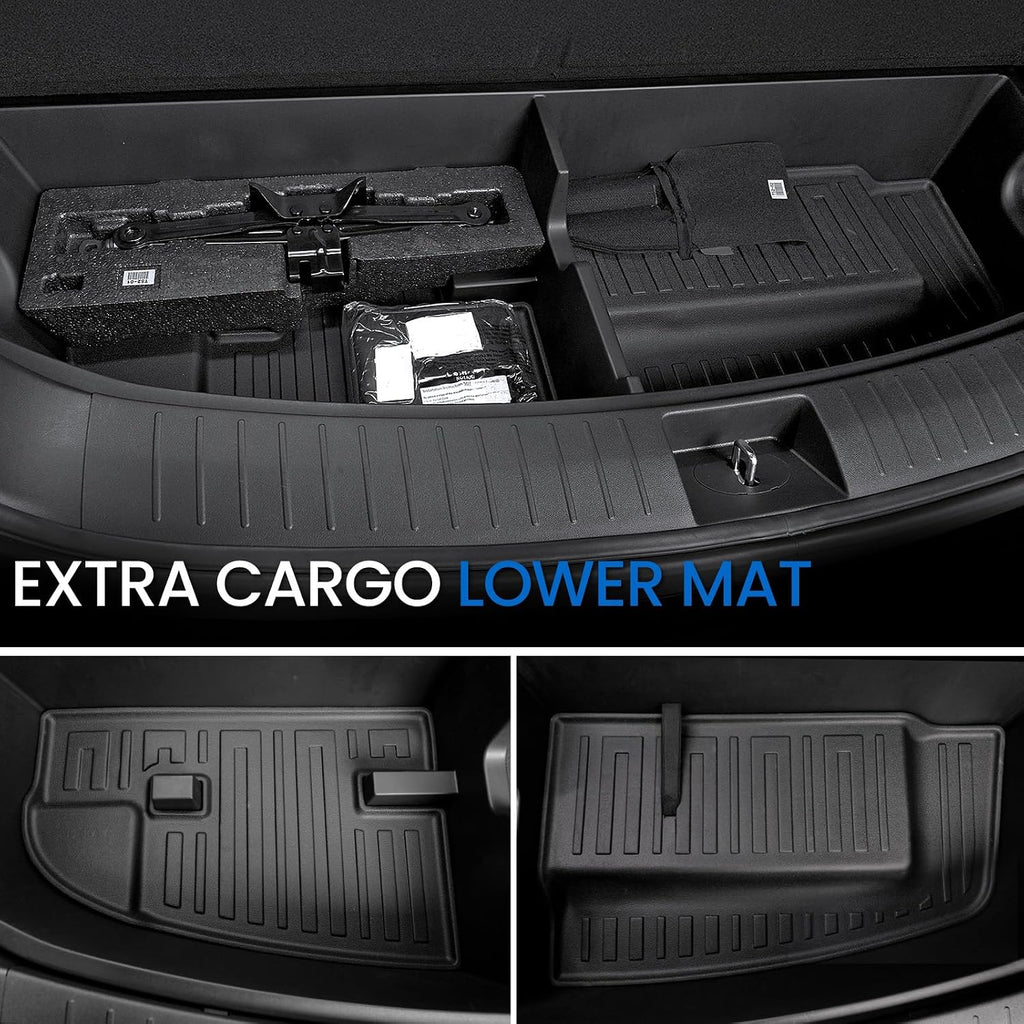 Floor Mats Set for 2026 Hyundai Palisade Gas 7&8 Seats (Not Fit Hybrid), All Weather TPE Cargo Liner Backrest Mats Trunk Lower Mat Accessories