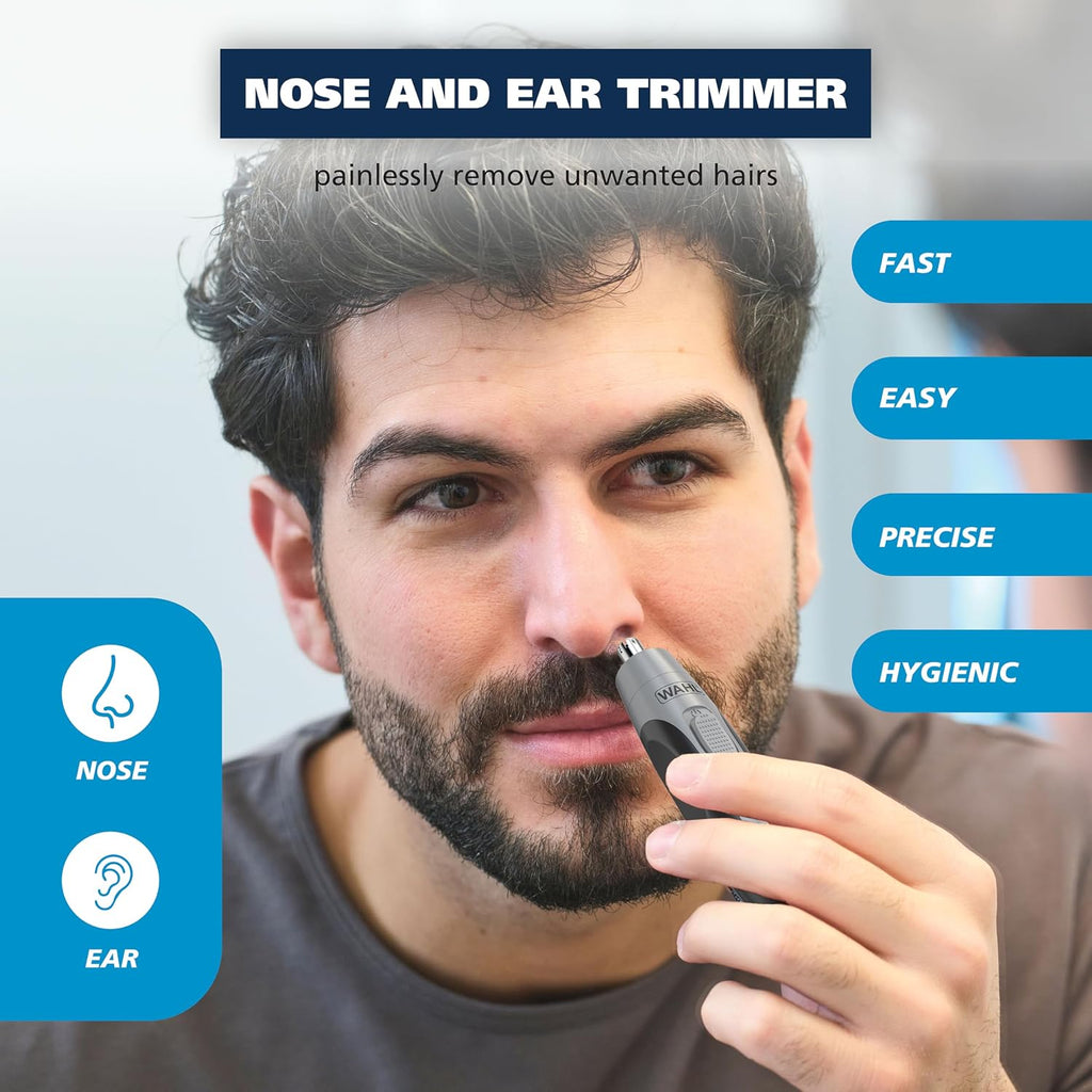 Wahl Clipper Battery Operated, Precision Ear and Nose Hair Trimmer for Men, Hygienic Nose Trimmer with Rinseable Blade for Easy Cleaning, Perfect for Travel – Model 3026462 (Pack of 12)