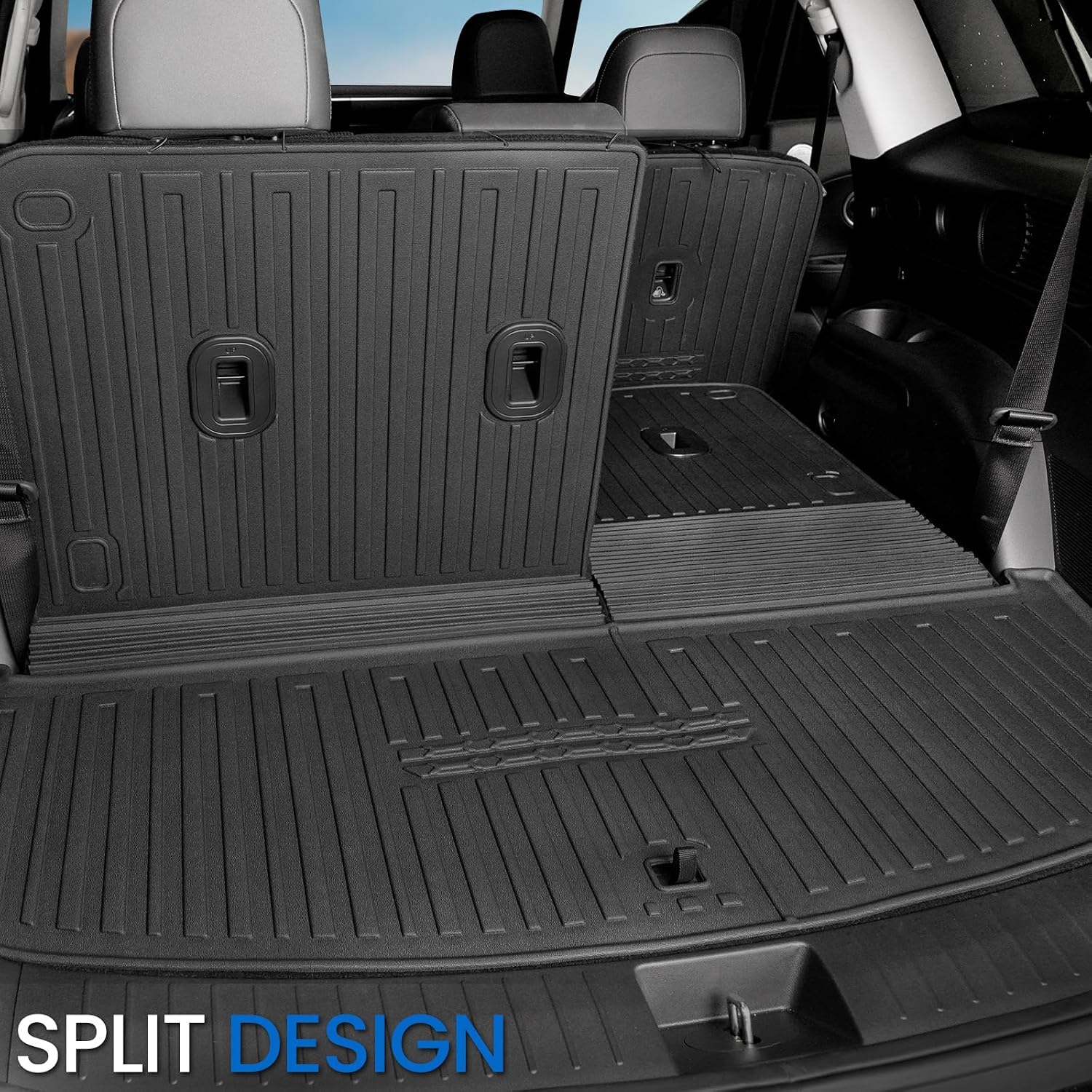 Floor Mats Set for 2026 Hyundai Palisade Gas 7&8 Seats (Not Fit Hybrid), All Weather TPE Cargo Liner Backrest Mats Trunk Lower Mat Accessories