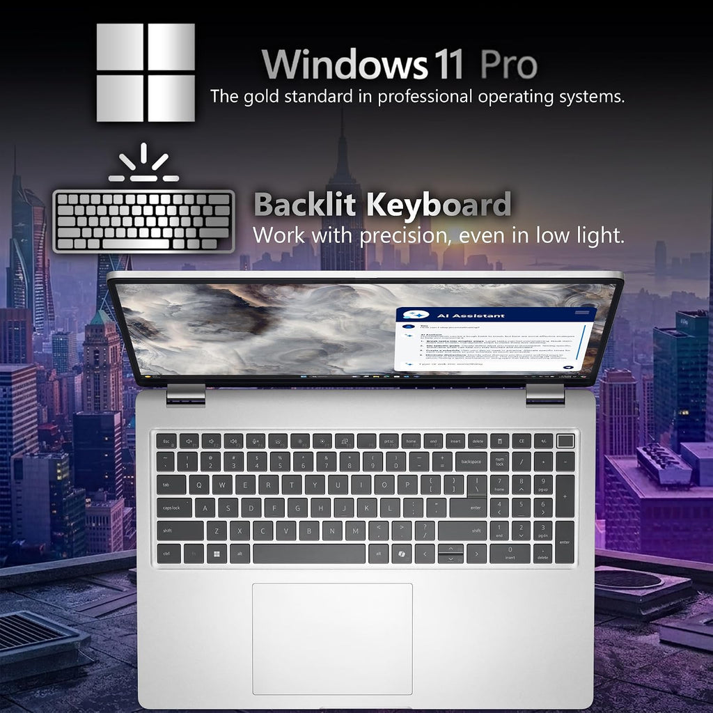 Dell Pro 16 Plus PB16250 Business Laptop 16' FHD+ Intel Ultra 7-265U, Oemgenuine Customized Laptop, 16GB / 32GB / 64GB RAM, 512GB / 1TB / 2TB SSD, Wi-Fi 6E, Backlit Keyboard, Webcam, RJ-45, Win 11 Pro