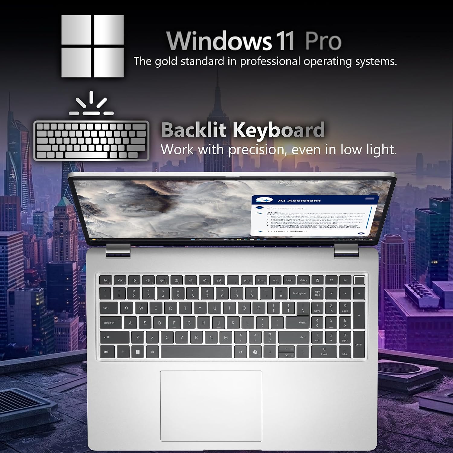 Dell Pro 16 Plus PB16250 Business Laptop 16' FHD+ Intel Ultra 7-265U, Oemgenuine Customized Laptop, 16GB / 32GB / 64GB RAM, 512GB / 1TB / 2TB SSD, Wi-Fi 6E, Backlit Keyboard, Webcam, RJ-45, Win 11 Pro