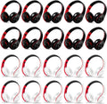 Bluetooth Headphones, Chat- Comfortable Over Ear Stereo Headphsets with Mic, Soft Earmuffs/Foldable/SD/TF, 20H Playtime, Great for Music/OFC/Tour/Gym/Game (20pcs red Colors)