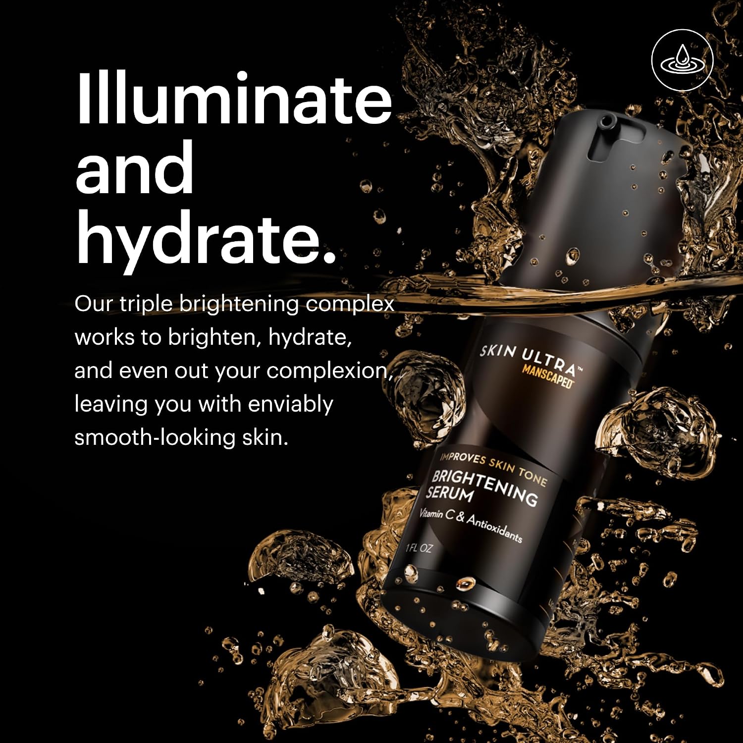 MANSCAPED® The Face Buffer PRO, Skin Ultra™ Face Wash, Face Moisturizer & Brightening Serum Bundle – Men's Daily Skincare Routine for Cleansing, Exfoliating, Hydration & Radiance