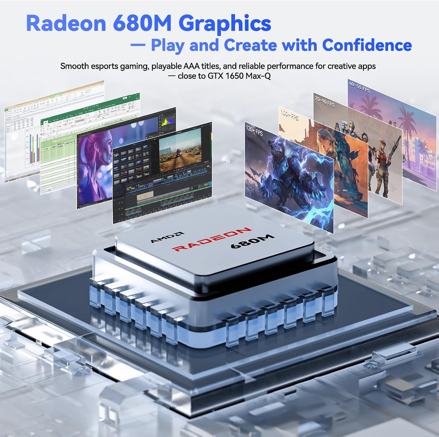 NIMO 17.3' Gaming-Laptop, AMD Ryzen 7 7735HS (8C/16T, Beats i7-12650H) 64GB DDR5 RAM 1TB SSD Computer with Radeon 680M, 100W Type-C Charger, Wi-Fi 6E, 58Wh Battery, Fingerprint, Backlit Keyboard