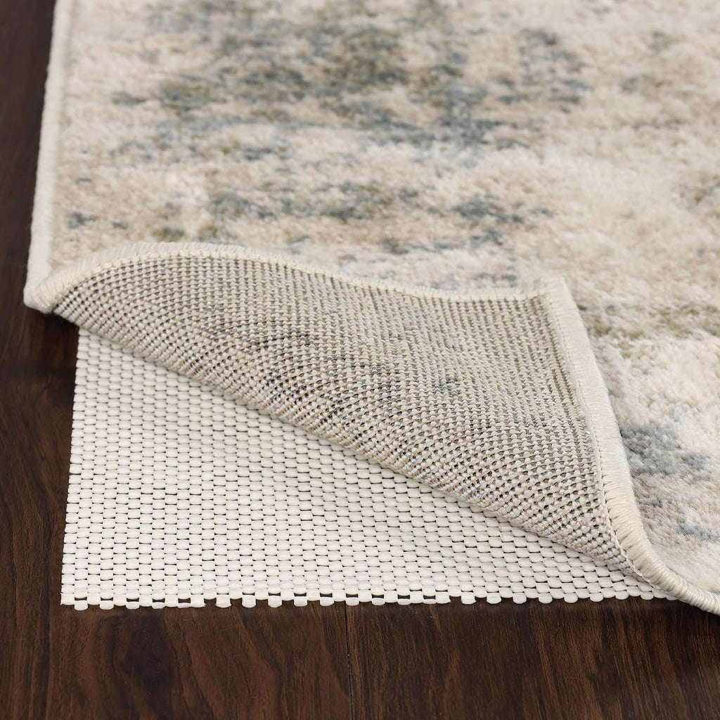 Superior Rio Reversible Rug Pad, Non-Slip, Non-Skid, Thick Mesh Design, Floor Protector, Padding, Furniture Gripper Mat, Slide Stopper, Foam Grip, Polymer Coated Polyester, 12' x 18', Cream
