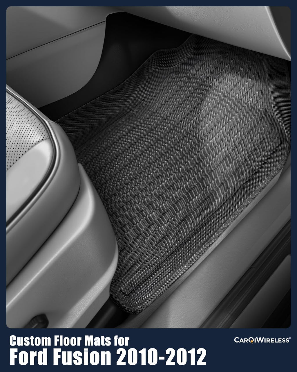 All Weather Floor Mats for Ford Fusion 2010 2011 2012, Custom Fit for Front 2nd Backseat Row Liners for Lincoln MKZ, TPE Heavy Duty Non-Slip Odorless Black Car Accessories for Mercury Milan 2010-2011