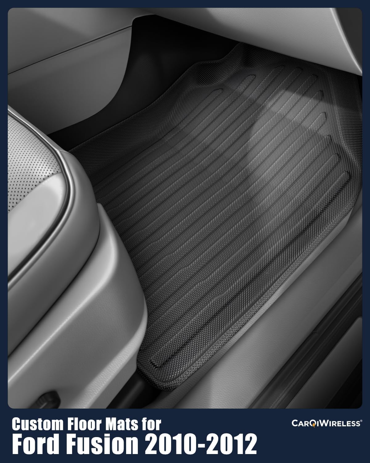 All Weather Floor Mats for Ford Fusion 2010 2011 2012, Custom Fit for Front 2nd Backseat Row Liners for Lincoln MKZ, TPE Heavy Duty Non-Slip Odorless Black Car Accessories for Mercury Milan 2010-2011