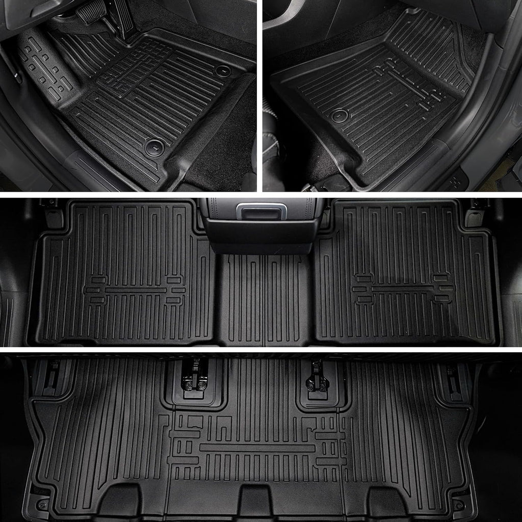 Floor Mats for 2024 2025 2026 Hyundai Santa Fe Car Mat Accessories(Fit Hybrid and Gas), All Weather TPE Cargo Mat Trunk Mat with Backrest Mats