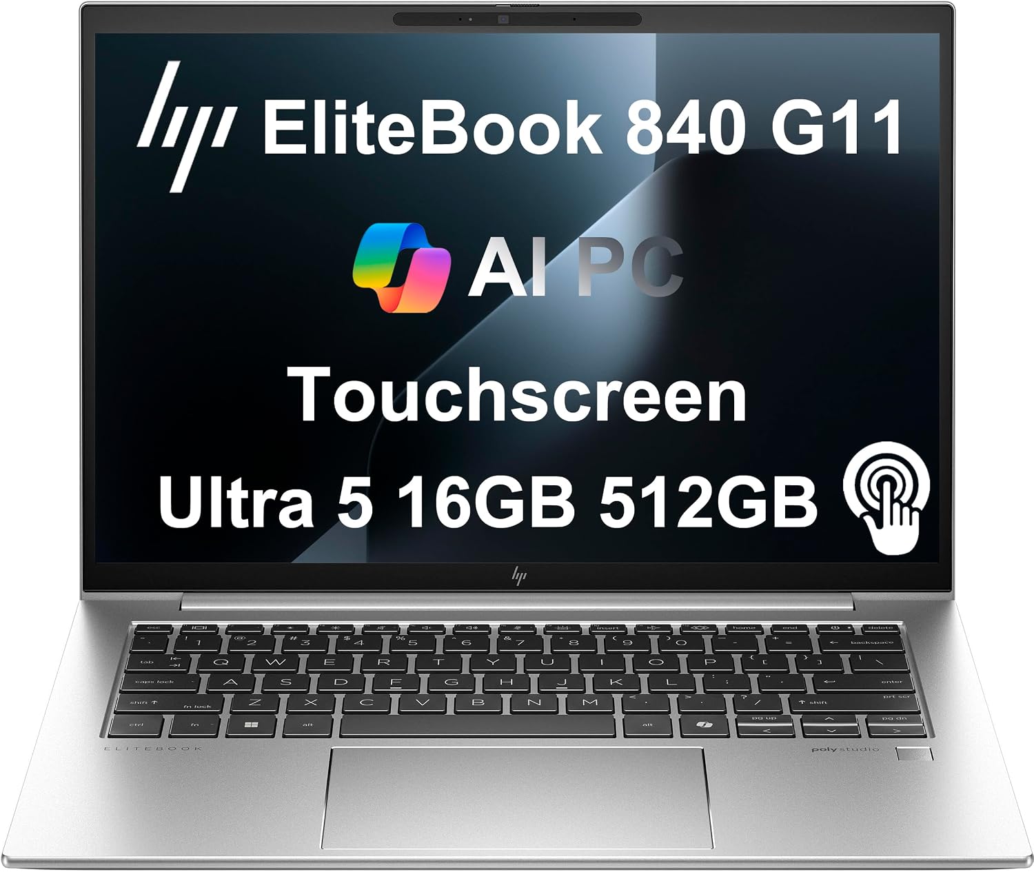 HP EliteBook 840 G11 Business Laptop (14' FHD+ Touchscreen, Intel 12-Core Ultra 5 125U (>i7-1355U), 16GB DDR5 RAM, 512GB SSD), Fingerprint Reader, 5MP Webcam, 2X Thunderbolt 4, Win 11 Pro, AI PC