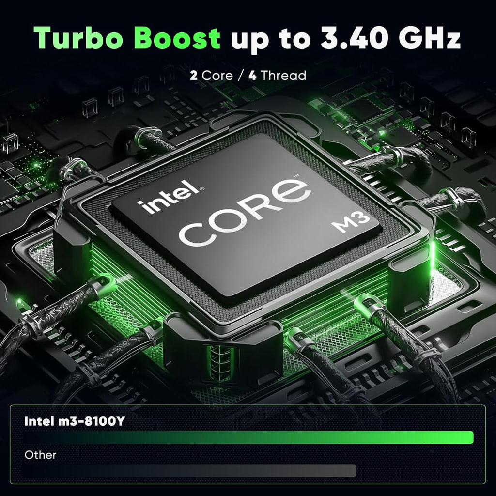 18.5' FHD Laptop Computer, 16GB RAM 1TB SSD, Dual-Core m3-8100Y up to 3.4GHz, HDMI,RJ45,Large Screen Win11 Laptop for Student, Home Business, Multitasking & Entertainment