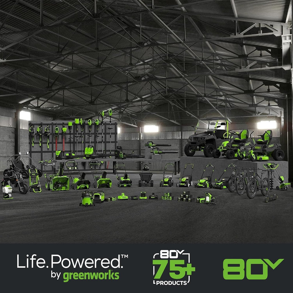 Greenworks 80V (700 CFM / 170 MPH) Brushless Cordless Leaf Blower (Turbo Button, Cruise Control, 26 CC Gas Equivalent), 2.5Ah Battery (200 Wh Max) + Rapid Charger