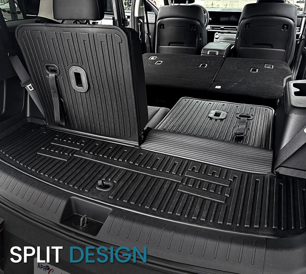 Floor Mats for 2024 2025 2026 Hyundai Santa Fe Car Mat Accessories(Fit Hybrid and Gas), All Weather TPE Cargo Mat Trunk Mat with Backrest Mats
