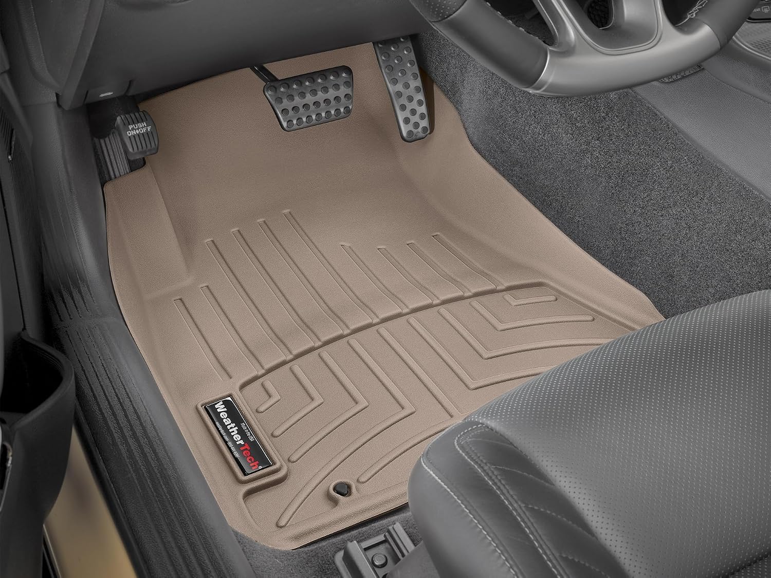 WeatherTech Custom Fit FloorLiners for Dodge Challenger, Challenger, 1st Row (4510491), Tan