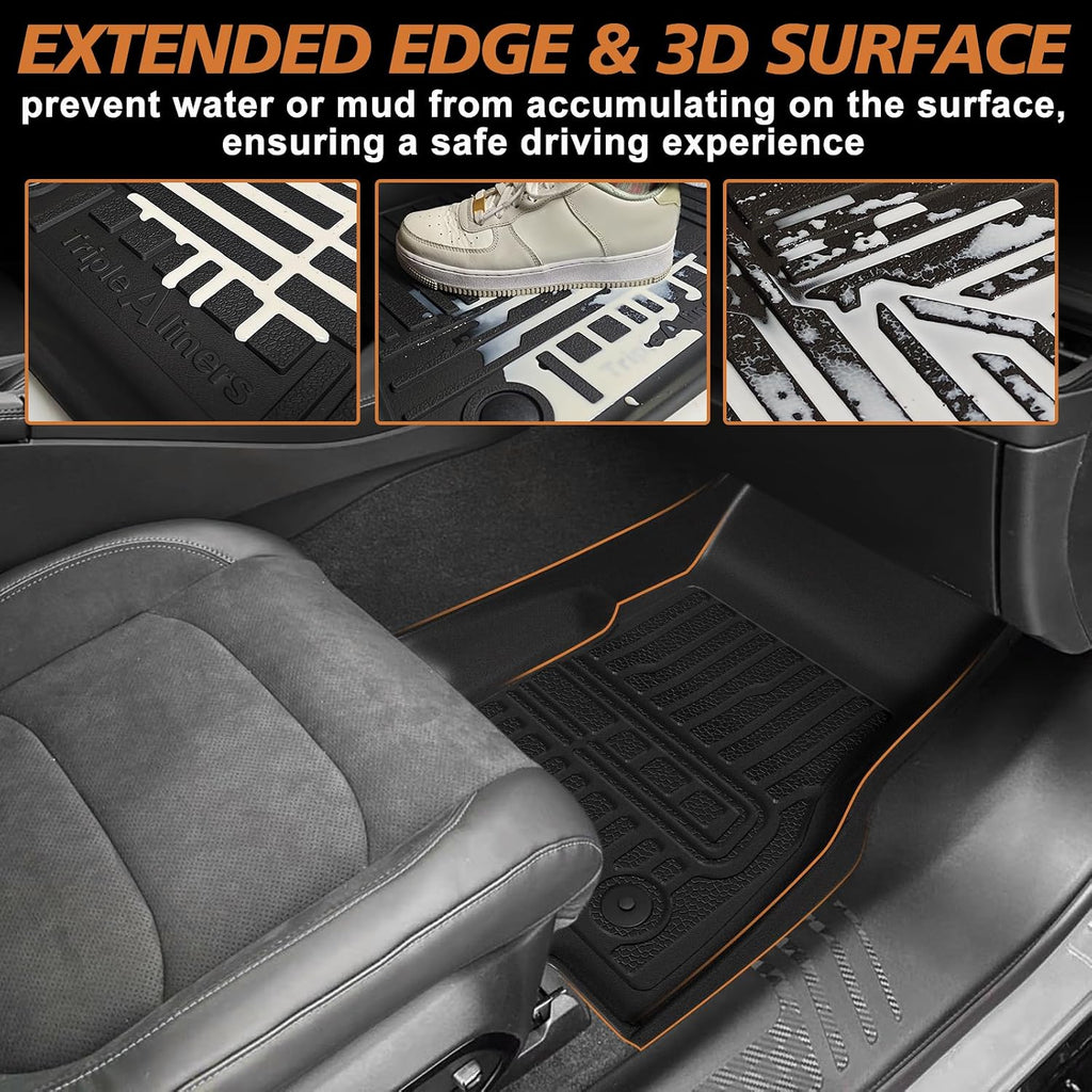 TripleAliners All-Weather Mats Compatible with 2026 2025 2024 Dodge Charger EV Accessories Floor Liners Trunk Cover Custom Fit TPE Heavy-Duty Liners (Floor Mats)
