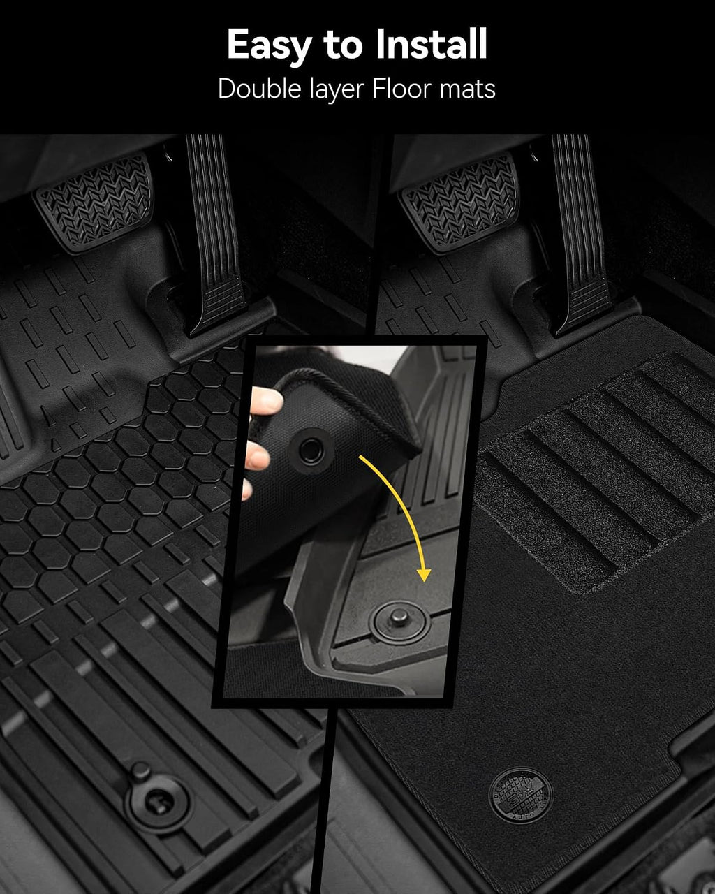 3W Floor Mats with Front Carpet & Trunk Mat for Toyota Sienna 2021-2026 LE/XLE(Only for 8 Seat), TPE All Weather Custom Fit Floor Liner for Sienna 1st, 2nd and 3rd Row and Cargo Mat, Black