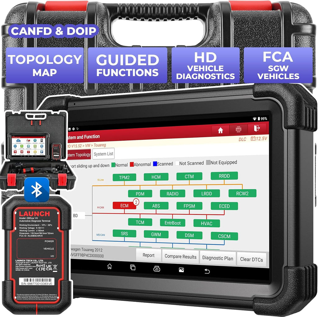 LAUNCH X431 Scanner PRO3 APEX Bidirectional Scan Tool 2026 Upgraded, OEM Topology Map, Online Coding, HD Truck, 55+ Services All-System car Diagnostics Tool,10.1 Inch, CAN FD & DoIP, FCA & Renault SGW