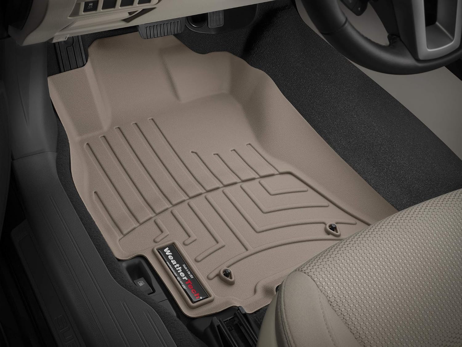 WeatherTech Custom Fit FloorLiners for Subaru Outback, Legacy, 1st Row (4515831), Tan